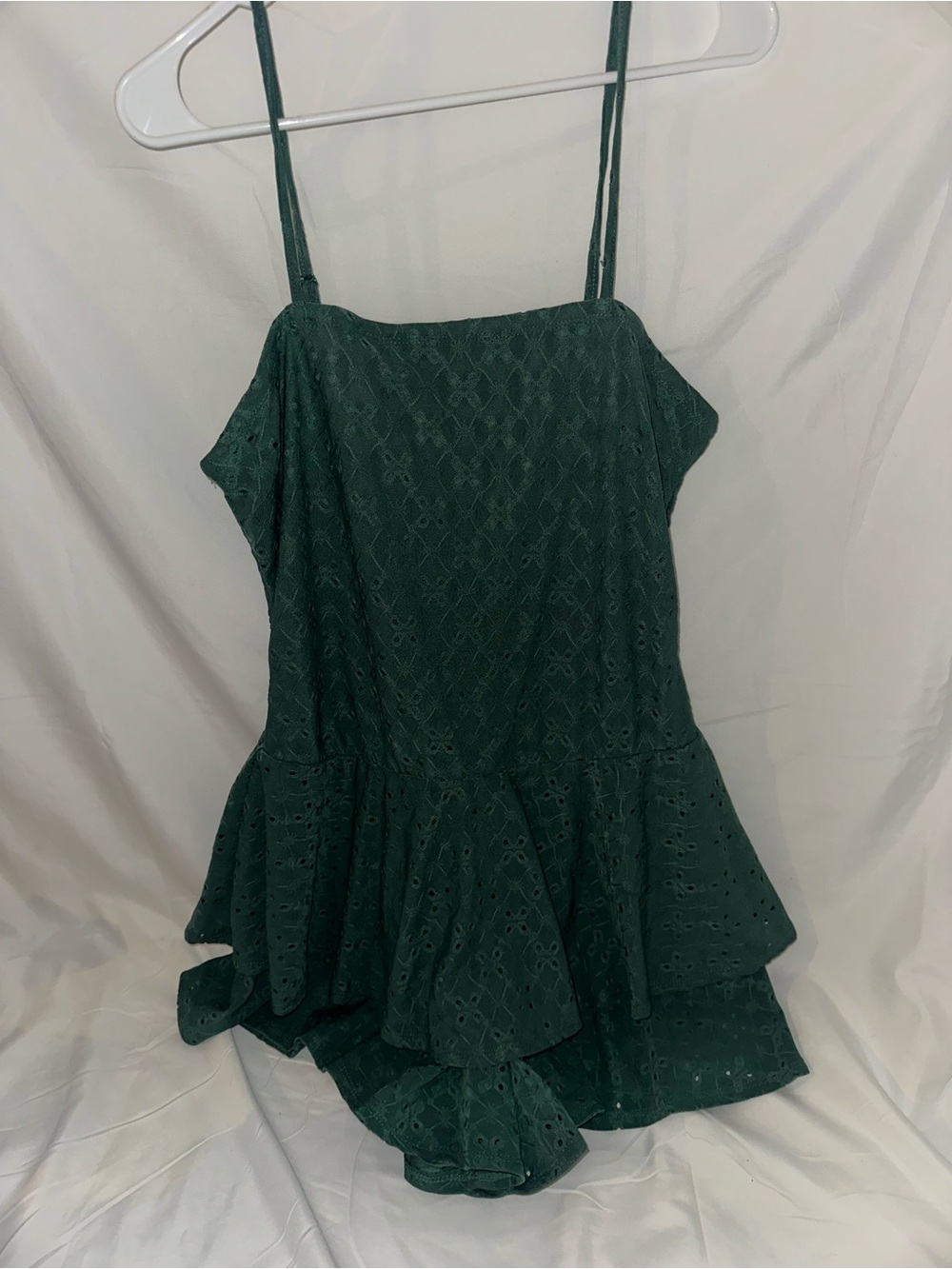 Heart & Hips XL Green Eyelet Ruffle Romper
